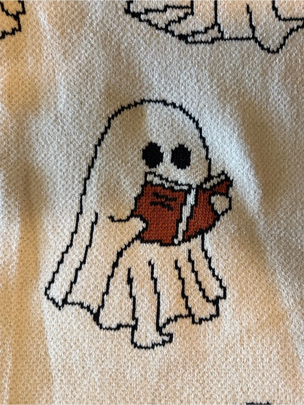 Goblin & Ghoul Cream Halloween Ghost Decorative Throw